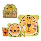 Kit Prato Infantil Bebê Alimentação Prato Talher Copo 5pçs