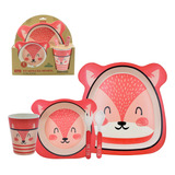 Kit Prato Infantil Bebê Alimentação Prato Talher Copo 5pçs