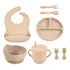 Kit Prato Infantil De Silicone C/ Copo Talher Babador Tigela