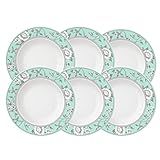 Kit Prato Raso Tramontina Helen Em Porcelana Decorada 27 Cm 06 Peças