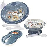 Kit Prato Térmico Bebê Tigela Infantil Pote Papinha Bichinhos