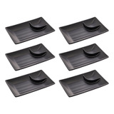 Kit Pratos Travessa Melamina Sushi Comida Japonesa Molheira