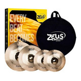 Kit Pratos Zeus Bateria Percussão Evolution Pro Set C