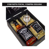 Kit Premium Caixa Whisky Jack Daniels 375ml   Copo   Dosador