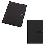 Kit Premium Pasta Executiva Com Porta Documentos E Cartões Caderno De Anotações Com Elástico Preto 