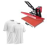 Kit Prensa Térmica 40x60 Base De Impressão Vermelha 110v Camiseta Para Sublimação Brinde