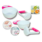 Kit Preparador Papinha Tigela C Amassador Livre Bpa