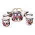 Kit Presente 6 Pessoas Jogo Conjunto Bule Chá Flor Oriental