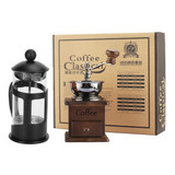 Kit Presente C Moedor De Café Cafeteira Francesa Cremeira