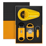 Kit Presente Para Charuto Cinzeiro Cortador Reto E V Furador