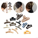 Kit Presilhas Piranhas Garras Prendedor Fosco Cabelo Moda