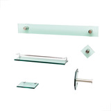 Kit Prime Para Banheiro Em Vidro Reto Aguia Incolor 05 Pçs