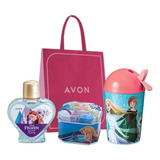 Kit Princesa Frozen Avon Colônia caixa Copo Retrátil 350ml