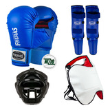 Kit Pro Completo De Karatê Luva Caneleira Colete Capacete