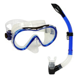 Kit Pro Fox Fun Dive Lente Única Mergulho Pesca Sub Cor Transp Azul