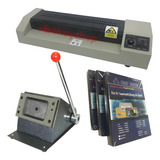Kit Produção De Crachás Profissional Cortadora E Placa Pvc