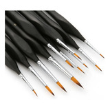 Kit Profissional 9 Pincel Aquarela Super Finos Para Detalhe