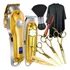 Kit Profissional De Cortar Cabelo Tesoura E Maquina Gold