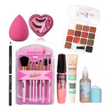 Kit Profissional De Maquiagem Ruby Rose Base Rimel Pincéis 