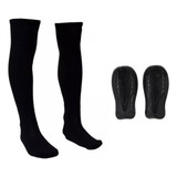 Kit Profissional Meião Futebol Caneleira Adulto Juvenil34 45
