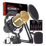 Kit Profissional Microfone Condensador Podcast Gravação