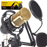 Kit Profissional Microfone Condensador Podcast Gravação