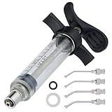 Kit Profissional Seringa Inox Carbono Luer Lock Regulagem Dosador Tratar Filhote Passarinho Ring Neck Calopsita Arara Cacatua Aves