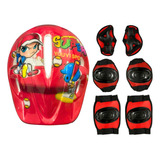 Kit Proteção Bike Infantil Capacete Joelheira Cotoveleira