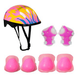 Kit Proteção Capacete Infantil Feminino Esporte Segurança Nf