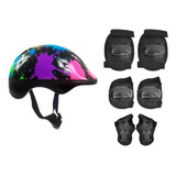 Kit Proteção Capacete Joelheira Cotoveleira Infantil