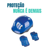Kit Proteção Infantil C Capacete Joelheiras Cotoveleiras
