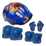 Kit Protecao Infantil Capacete Joelheira Cotoveleira Bike