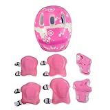 Kit Proteção Infantil Capacete Joelheira Cotoveleira Para Meninas Rosa Rosa