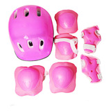 Kit Proteção Infantil Capacete Patins Skate Bicicleta Acessórios Menina Rosa Importway Bw 106rs