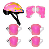 Kit Proteção Infantil Completo Com Capacete Zippy Toys Rosa