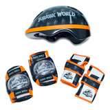 Kit Proteção Infantil Jurassic World Capacete Cot Joelheira Cor P