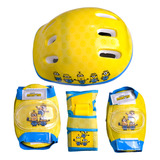 Kit Proteção Infantil Minions Capacete Cotoveleira Joelheira