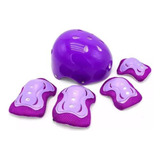 Kit Proteção Infantil Patins Skate Bicicleta Roller Roxo