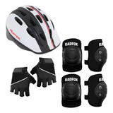 Kit Proteção Preto Infantil Capacete Luva Protetores