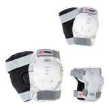 Kit Proteção Traxart Branco Dk 619 Patins Skate Patinete