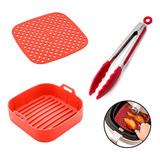 Kit Protetor De Air Fryer Forma Tapete Pegador Silicone