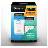 Kit Protetor Solar Fps 70 Neutrogena Sun Fresh 200ml Protetor Solar Facial Fps 70 40g