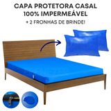 Kit Protetores Capa De Colchão Casal Impermeavel E Fronhas Antialérgicas