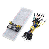 Kit Protoboard 830 Pontos Fonte Mb102 Kit Jumpers Arduino