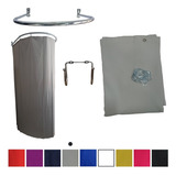Kit Provador Redondo Cromado 90x90 Cortina Gancho