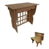 Kit Provençal Mdf Arabesco Decoração Festa Mesa Porta Banco