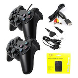 Kit Ps2 Slim Cabo Av  2 Controles   Memory Card   Cabo Força