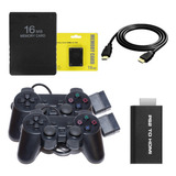 Kit Ps2 To Hdmi + 2 Controle + Cabo Hdmi 1mt + Memory Card