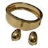 Kit Pulseira Bracelete Liso + Brincos Pingo Lisos Sem Pedras