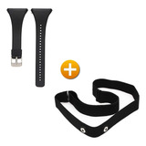 Kit Pulseira Cinta Elástica P Polar Ft7 Ft4 Cor Preto Largura 30 Mm